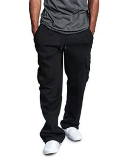 Banana Bucket Mens Super ComfortableCotton Cargo Pant Athletic Baggy Sweatpants with Big Pockets Long Running Pant