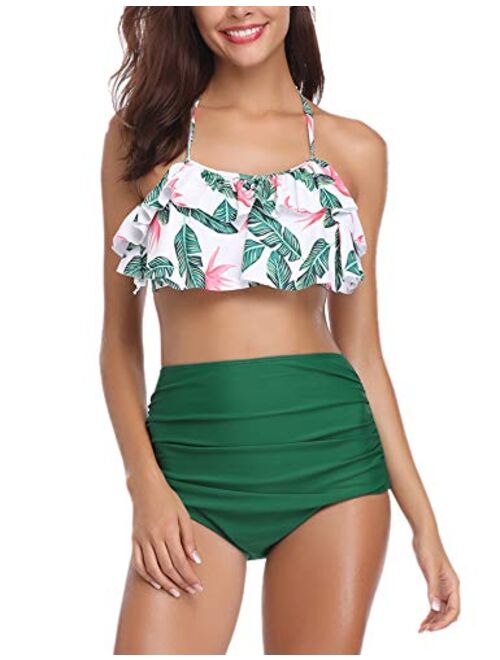 iClosam Swimsuits for Women Two Pieces High Waisted Bathing Suits Monokini