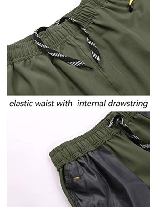 YSENTO Men's Lightweight Quick Dry Athletic Gym Workout Running Shorts Zipper Pockets 