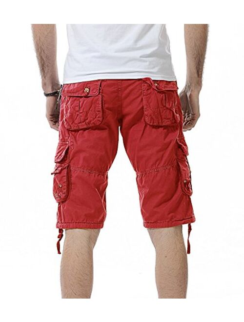 HODZAIW Men's Comfortable Shorts Slim-fit Camouflage Outdoor Cargo Shorts