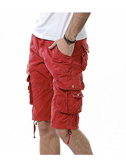 HODZAIW Men's Comfortable Shorts Slim-fit Camouflage Outdoor Cargo Shorts