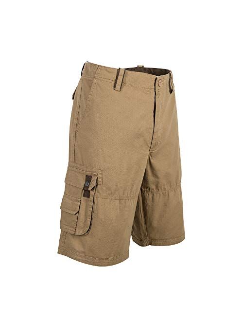 MOHEEN Mens Relaxed Fit Cotton Flex Multi-Pocket Cargo Shorts Outdoor Wear Lightweight 