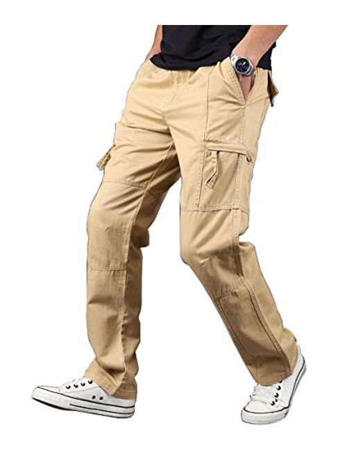 Buy Banana Bucket Men's Full Elastic Waist Normal Fit Lightweight Workwear  Big Pocket Pull On Cargo Pants online