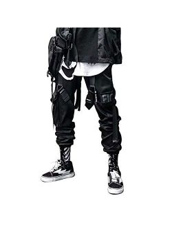 Banana Bucket Mens Fashion Casual Multi-Pockets Hip Hop Punk Jogger Cargo Pants