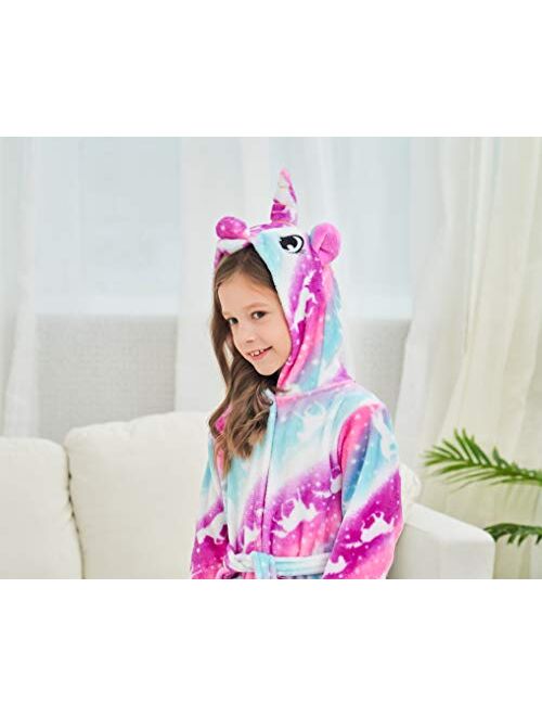 Doctor Unicorn Soft Unicorn Hooded Bathrobe for Girls Gifts