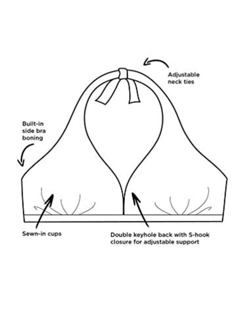 Swimsuits for All Women's Plus Size White Polka Dot Halter High Waist Bikini Set 6 Red