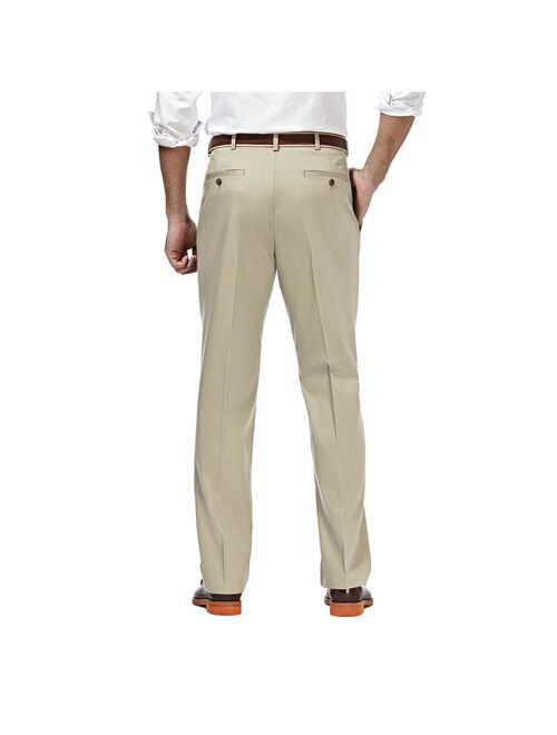 Haggar Men's Premium No Iron Khaki Pleated Front Work Pant Classic Fit HC10897