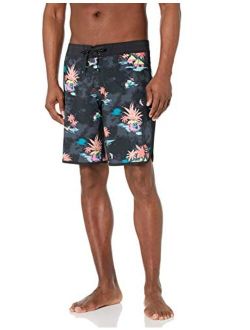 Men's 73 Line Up Pro Boardshorts, 4-Way Performance Stretch, 19 Inch Outseam