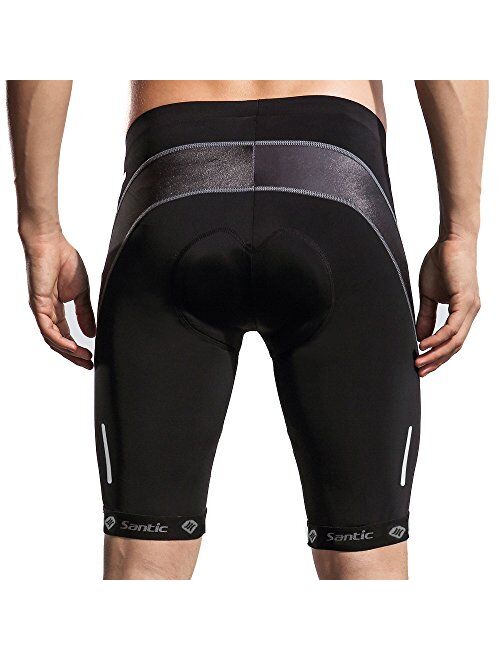 Santic Mens Cycling Shorts Biking Bicycle Bike Pants Half Pants 3D Coolmax Padded Bike Shorts 