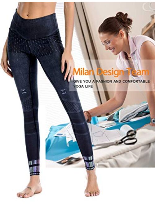 Chisportate High Waist Yoga Pants, Tummy Control Workout Pants for Women Super Soft Capri Leggings