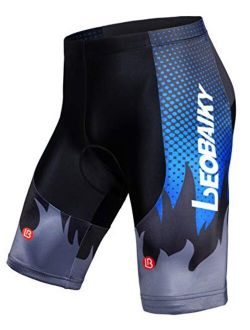 Hiauspor Men's Cycling Shorts Baggy Padded Biking Shorts Breathable Quick Dry Bicycle Riding MTB Shorts
