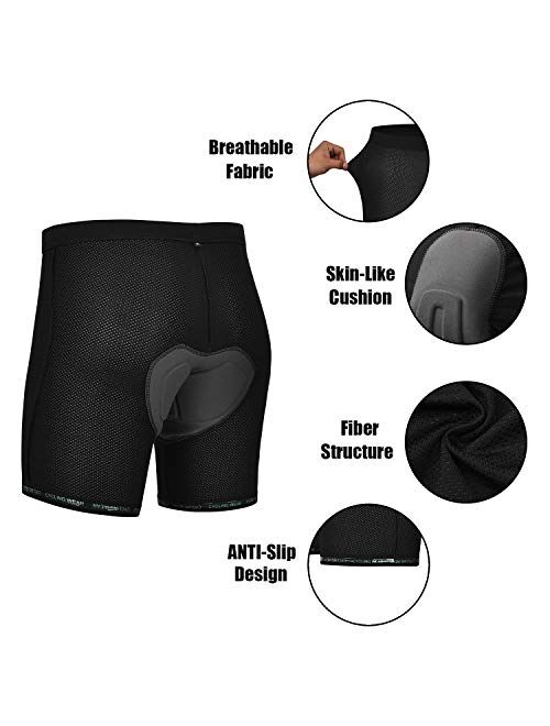 DEALYORK Men’s Cycling Underwear 3D Padded Bike Shorts, MTB Liner Shorts Bike Shorts Men High Waist Ergonomic Design