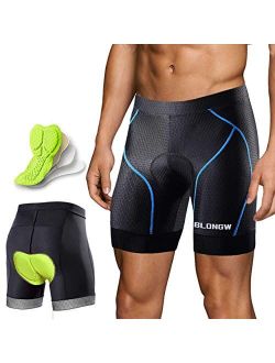 Men's Cycling Shorts with 4D Padded, Breathable & Lightweight MTB Biking Underwear Pants with Anti-Slip Leg Grips