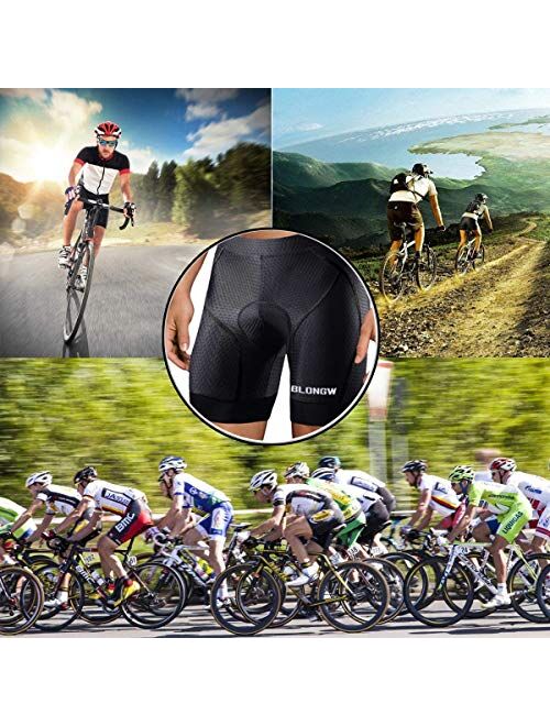 Men's Cycling Shorts with 4D Padded, Breathable & Lightweight MTB Biking Underwear Pants with Anti-Slip Leg Grips
