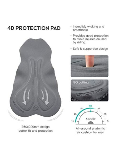 Santic Cycling Men's Shorts 4D Padded Bicycle Riding Pants Bike Shorts Quick-Dry Half Pants