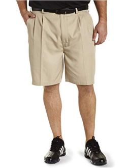 Big and Tall Golf Play Dry Continuous Comfort Pleated Shorts, Khaki, 48 Reg