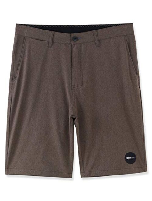 DESPLATO Mens Casual 4way Stretch Submersible Hybrid Active Sports Chino Shorts