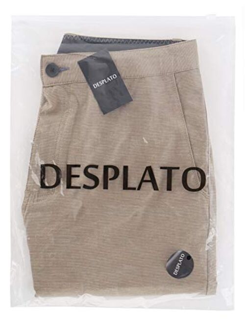DESPLATO Mens Casual 4way Stretch Submersible Hybrid Active Sports Chino Shorts
