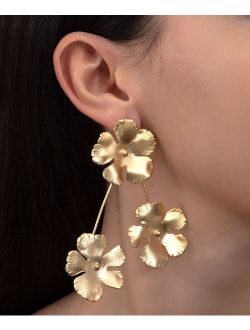 14k Gold-Plated Three-Flower Drop Earrings