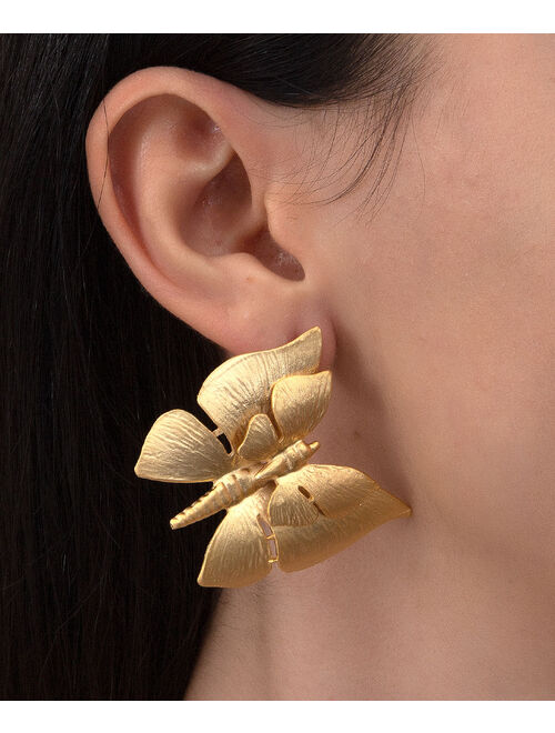 14k Gold-Plated Butterfly Drop Earrings