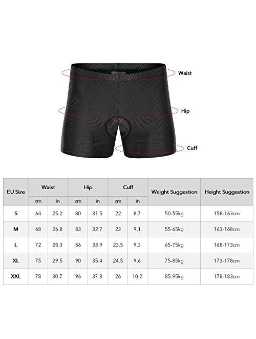 Lixada Men's Cycling Shorts 3D Padded MTB Bicycle Bike Underwear Shorts Breathable Quick Dry Shorts (Optional)