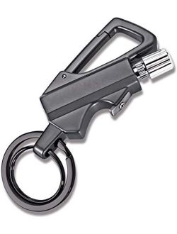 Selon Multi-Function Keychain with Flint Metal Match Starter and Bottle Opener, Kerosene Rechargeable Lighter, Suitable As Gift Ideas and Emergency Rescue Equipment (Keyc