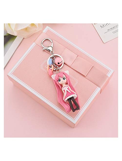 Fangzwl Key Ring Ornaments Cartoon Anime Keychain Cute Bag Pendant Gift for Girlfriend Girl Jewelry Anime Figure car Keychain (Color : 06)