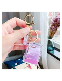 Fangzwl Keychain Pendant Creative Popsicle Glitter Key Chain Quicksand Keychain Mile Box Keyring Backpack Pendant Gift for Women (Color : B)