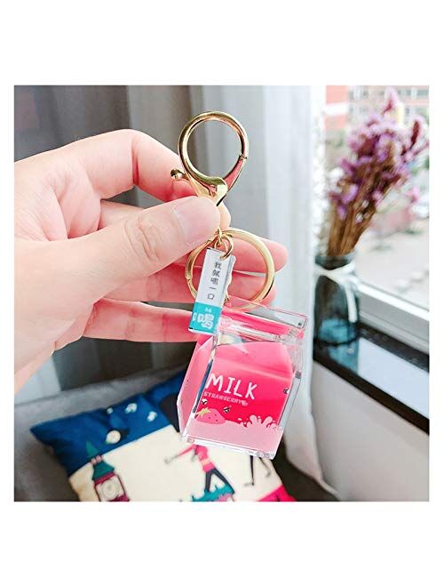 Fangzwl Keychain Pendant Creative Popsicle Glitter Key Chain Quicksand Keychain Mile Box Keyring Backpack Pendant Gift for Women (Color : B)