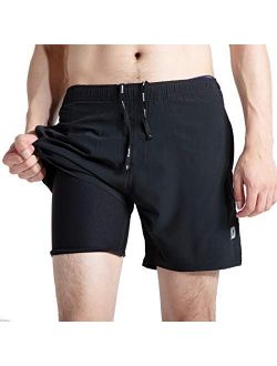 C/N ARECON Men's 2 in 1 Workout Running Short Lightweight Breathable Sweat-Wicking Quick Dry Training Gym Yoga