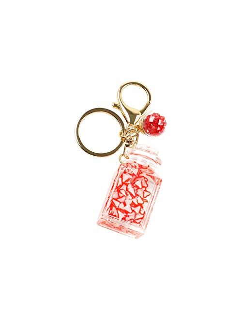 Fangzwl Keychain Pendant Creative Popsicle Glitter Key Chain Quicksand Keychain Fruit Keyring Backpack Pendant Gift for Women (Color : B)