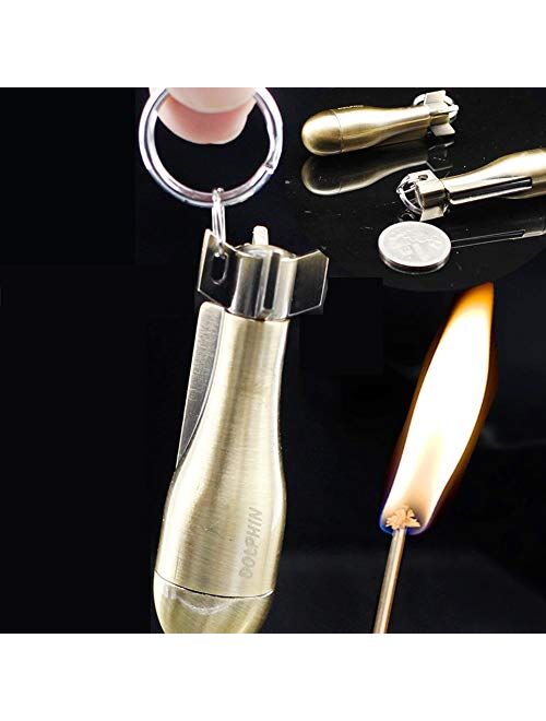 nulala Permanent Match Flint Metal Keychain Match Emergency Survival Camping Keychain Lighter for Outdoor Without No Oil