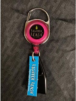 Premium Lighter Leash Retractable Keychain Clip (Pink)