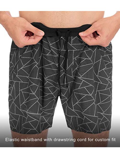 Libin Men's 5 Inch Running Shorts Quick Dry with Mesh Brief Liner Workout Athletic Gym Performance Shorts Back Zip Pocket