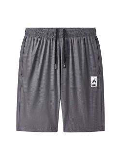 LAIWANG Men's Casual Sports Quick Dry Workout Running or Gym Training Short with Zipper Pockets