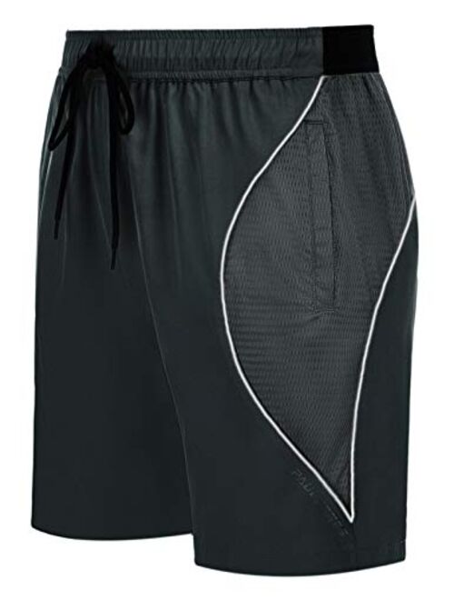 PJ PAUL JONES Men's Mesh Running Shorts Quick Dry Gym Workout Athletic Shorts with Pockets