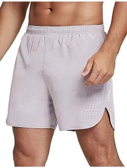 EZRUN Mens 5 Inch Running Shorts Quick Dry Breathable Workout Athletic Shorts with Back Zipper Pockets