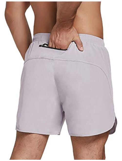 WTZK Men's Athletic Running Shorts 7 inch with Zipper Pockets