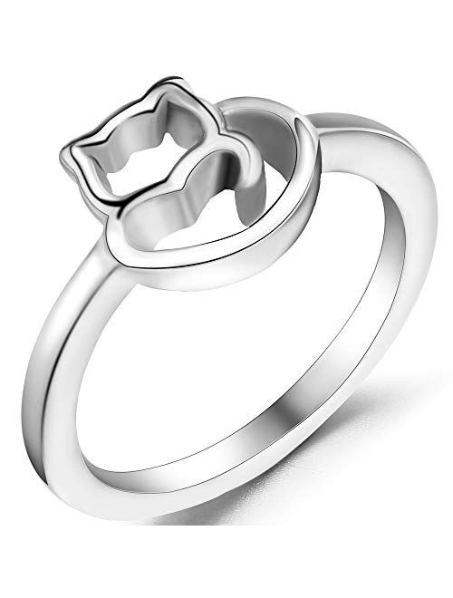 Jude Jewelers Stainless Steel Cute Cat Kitty Girl Teen Cocktail Party Birthday Ring
