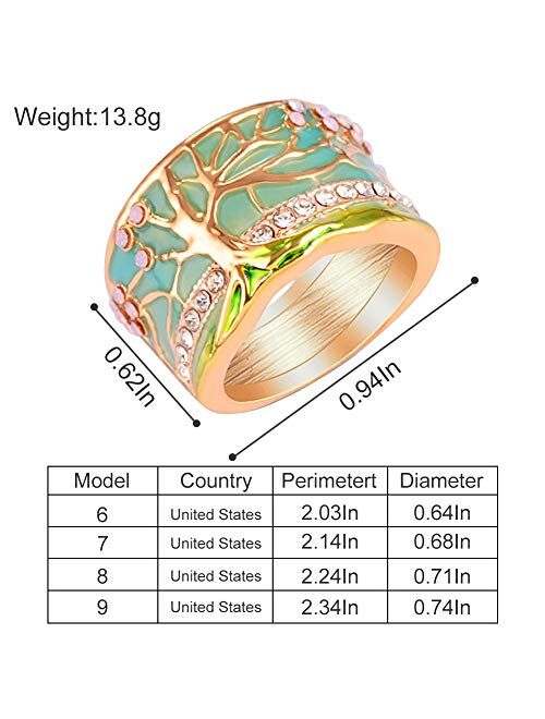 Women's Rings Tree of Life Cute Ring Elegant Finger Ring Band Jewelry Ring Proposal Gift with Diamond Stone Bridal Engagement Rings for Women Girls Girlfriend