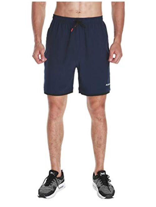 EZRUN Men's Workout Shorts 5'' Quick Dry Lightweight Gym Running Shorts with Zipper Pockets