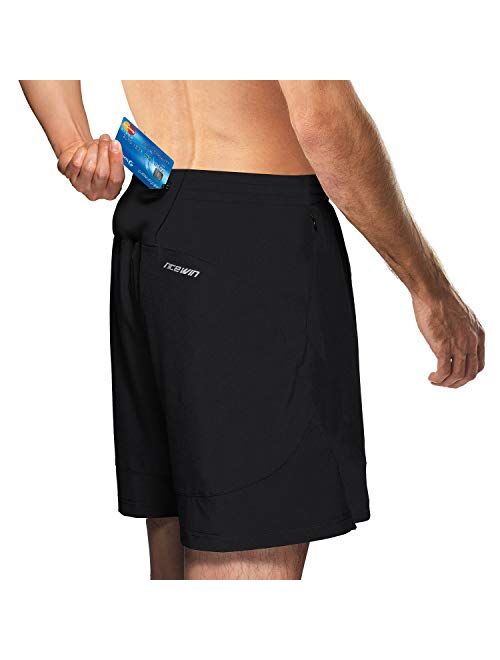 NICEWIN Men's 7-inch Running Shorts Quick Dry Lightweight Zipper Pocket Short Pants for Crossfit Athletic Gym Workout
