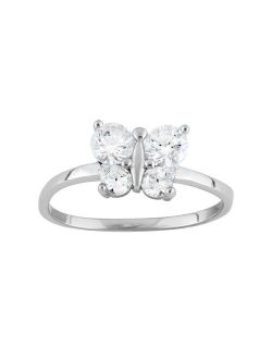 Junior Jewels Cubic Zirconia Sterling Silver Butterfly Ring - Kids
