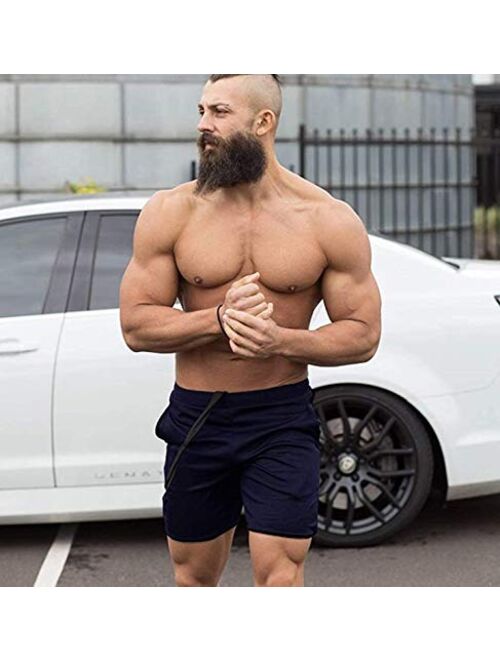 COOFANDY Men's Fitted Workout Shorts Bodybuilding Sporting Running Training Jogger Gym Short Pants with Pockets