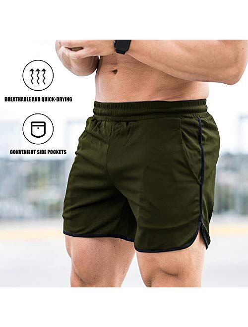 COOFANDY Men's Fitted Workout Shorts Bodybuilding Sporting Running Training Jogger Gym Short Pants with Pockets