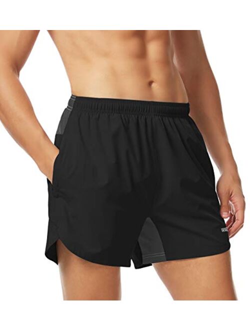 VAYAGER Men's 5 Inch Running Shorts Quick Dry Athletic Workout Training & Gym Shorts with Liner and Zipper Pockets