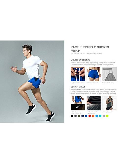 TSLA Men's Active Running Shorts, Training Exercise Workout Shorts, Quick Dry Gym Athletic Shorts with Pockets