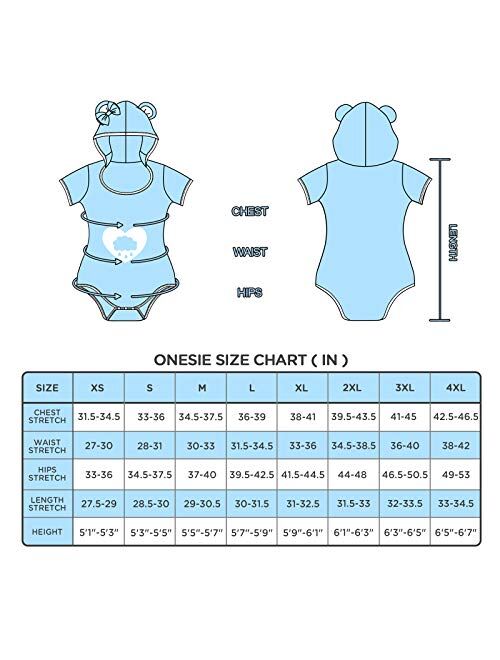 Littleforbig Cotton Romper Onesie Pajamas Bodysuit - Teddy Bear Onesie Blue