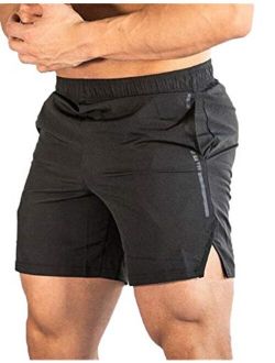 YKB Gym Men's Running Shorts Training Quick Dry Fit Athletic Workout Jogger Short Pants with Pockets