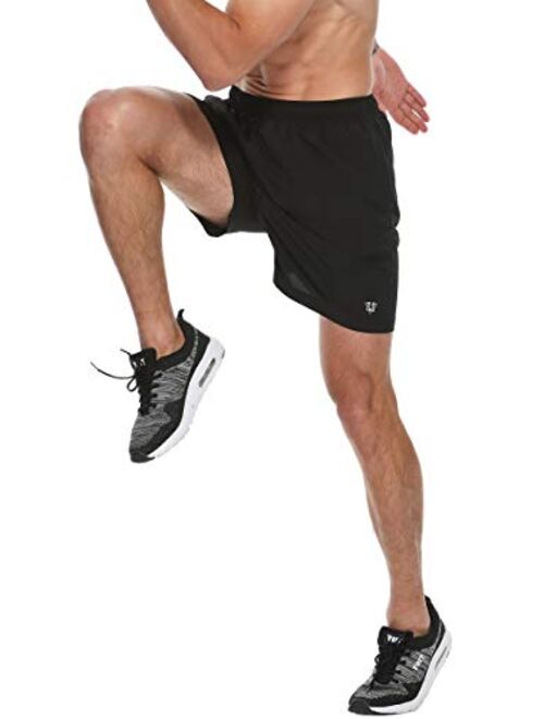 Susclude Men's Running Workout Shorts Summer Quick Dry Lightweight Athletic Sports Training Shorts with Zipper Pocket